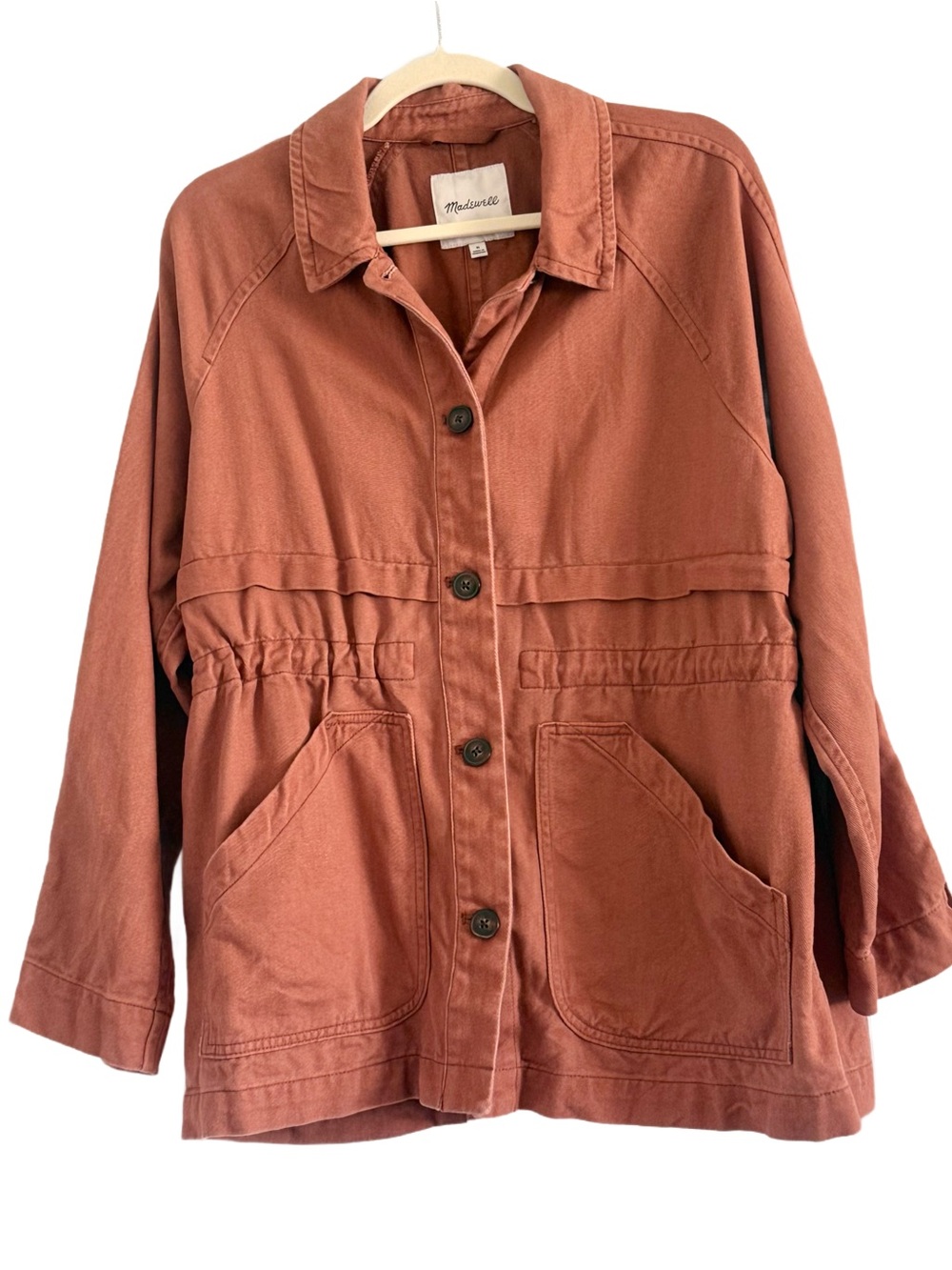 Madewell Ashgrove Chore Jacket Womens Brown/Burnt Orange Cotton Tencel Medium